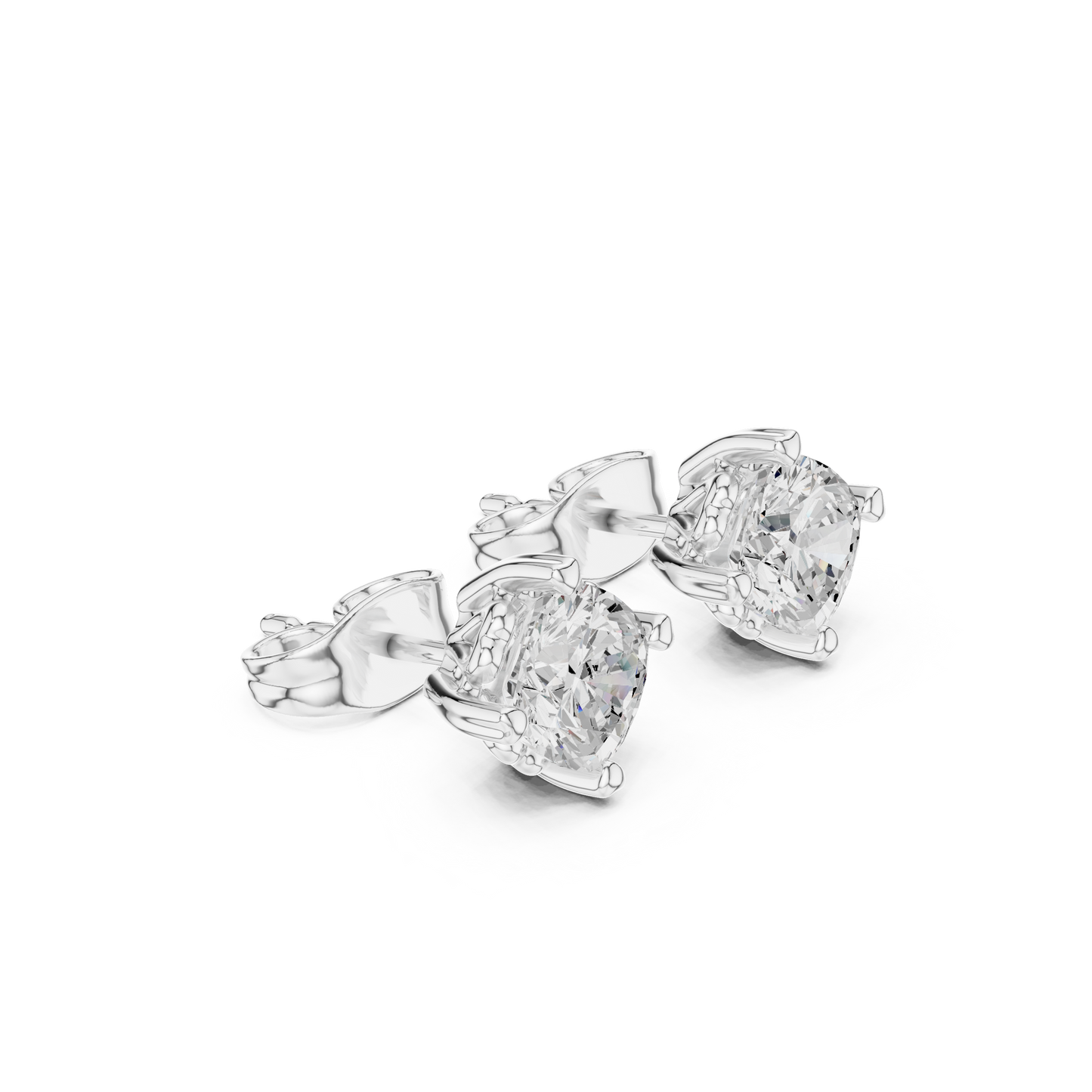 1.40 Ct Cushion Cut Lab Grown Diamond 10k Solid Gold Stunning Fabulous Diamond Earring For Her Birthday - HIGHCARAT DIAMONDS