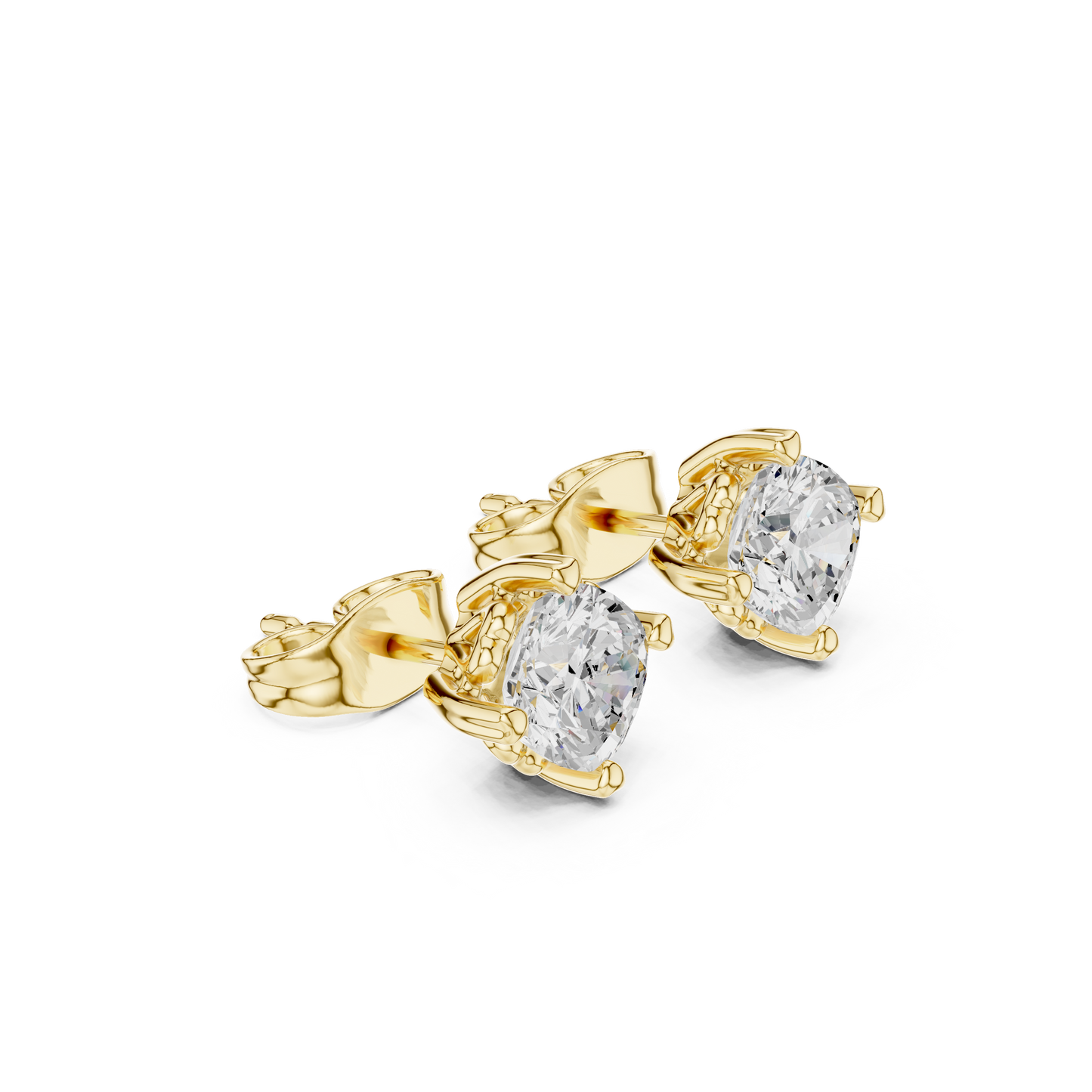 1.40 Ct Cushion Cut Lab Grown Diamond 10k Solid Gold Stunning Fabulous Diamond Earring For Her Birthday - HIGHCARAT DIAMONDS