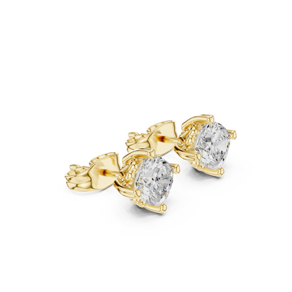 1.40 Ct Cushion Cut Lab Grown Diamond 10k Solid Gold Stunning Fabulous Diamond Earring For Her Birthday - HIGHCARAT DIAMONDS