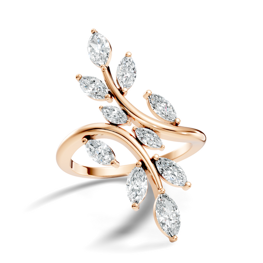 1.40Ct Marquise Cut Lab grown & Natural Diamond Unique Minimalist Vintage Party Wear Ring For Her