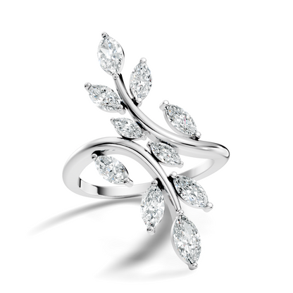 1.40Ct Marquise Cut Lab grown & Natural Diamond Unique Minimalist Vintage Party Wear Ring For Her - HIGHCARAT DIAMONDS