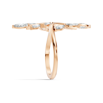 1.40Ct Marquise Cut Lab grown & Natural Diamond Unique Minimalist Vintage Party Wear Ring For Her - HIGHCARAT DIAMONDS