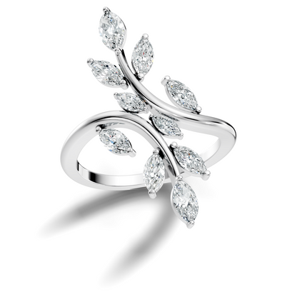 1.40Ct Marquise Cut Lab grown & Natural Diamond Unique Minimalist Vintage Party Wear Ring For Her - HIGHCARAT DIAMONDS