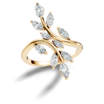 1.40Ct Marquise Cut Lab grown & Natural Diamond Unique Minimalist Vintage Party Wear Ring For Her - HIGHCARAT DIAMONDS