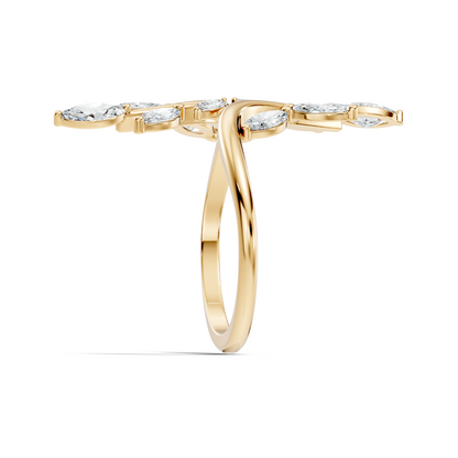 1.40Ct Marquise Cut Lab grown & Natural Diamond Unique Minimalist Vintage Party Wear Ring For Her - HIGHCARAT DIAMONDS
