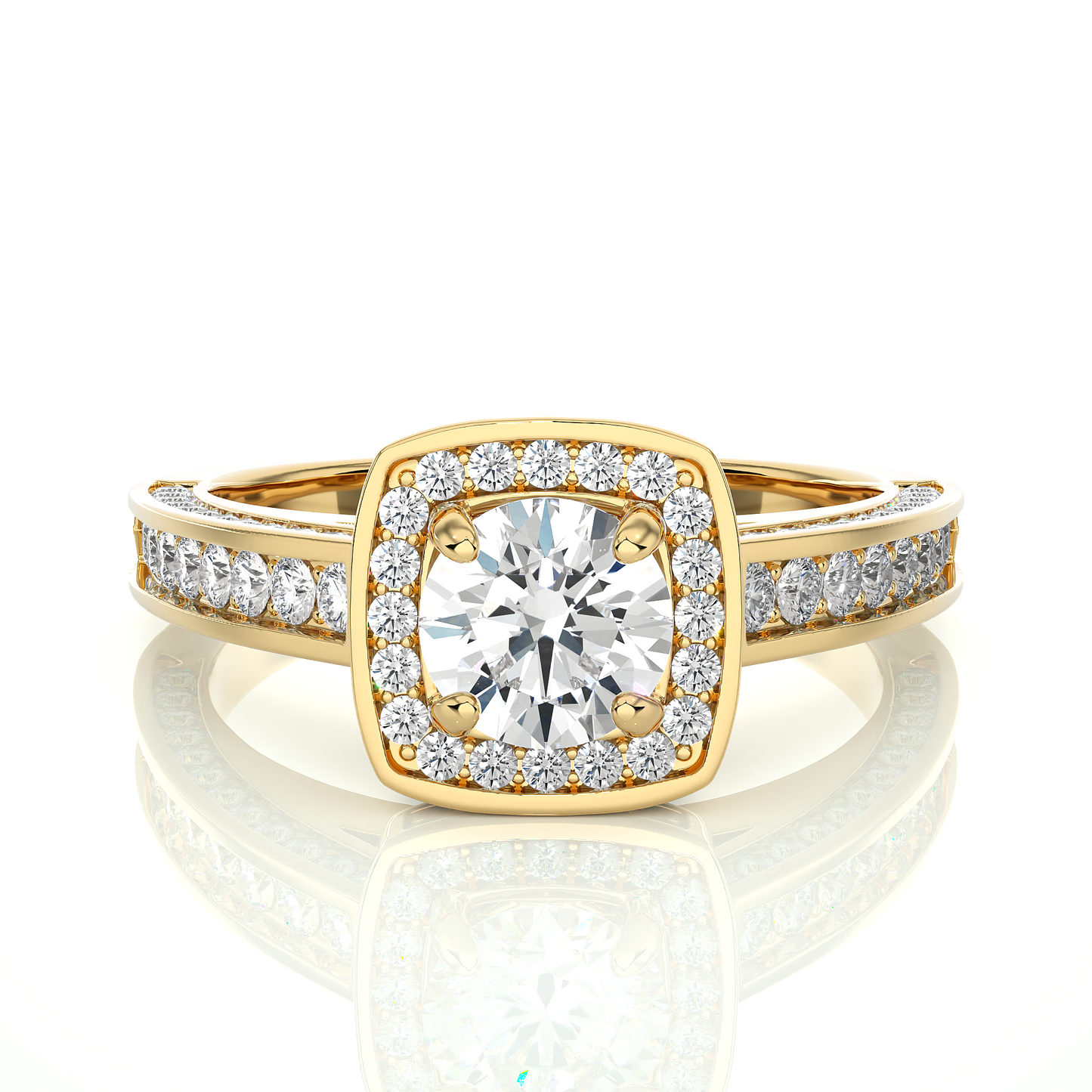 1.41 Carat Round Lab Grown Diamond Ring For her 14-18 K Solid Gold Accented Perfect for Wedding Ring