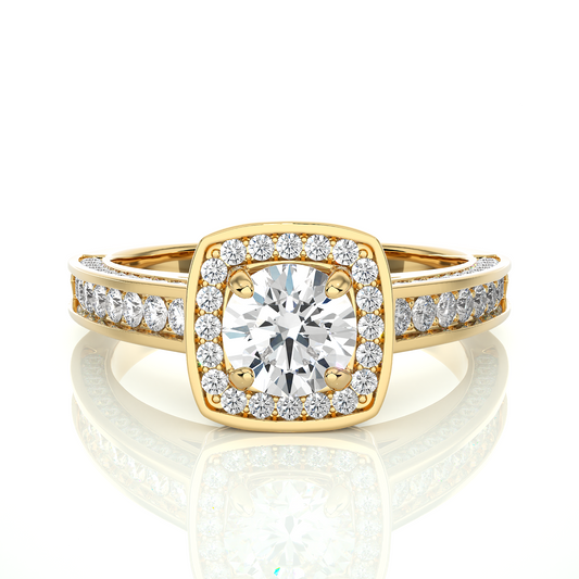 1.41 Carat Round Lab Grown Diamond Ring For her 14-18 K Solid Gold Accented Perfect for Wedding Ring - HIGHCARAT DIAMONDS