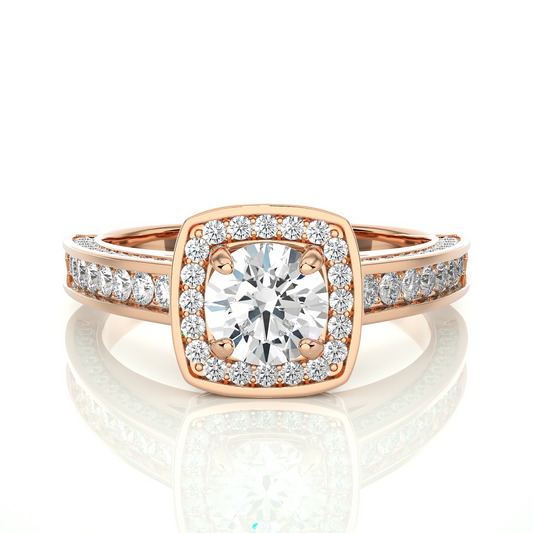 1.41 Carat Round Lab Grown Diamond Ring For her 14-18 K Solid Gold Accented Perfect for Wedding Ring - HIGHCARAT DIAMONDS