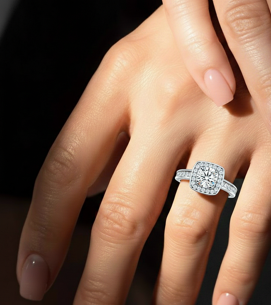 1.41 Carat Round Lab Grown Diamond Ring For her 14-18 K Solid Gold Accented Perfect for Wedding Ring - HIGHCARAT DIAMONDS #wearthelook