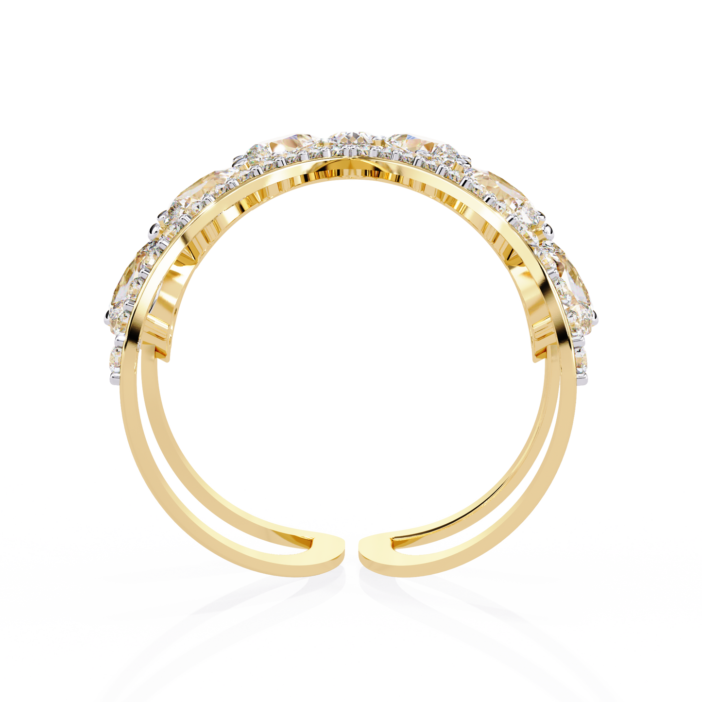 1.42Ct Pear And Round Cut Diamond Antique Inspired Two Row Cluster Vintage Classic Engagement Ring - HIGHCARAT DIAMONDS