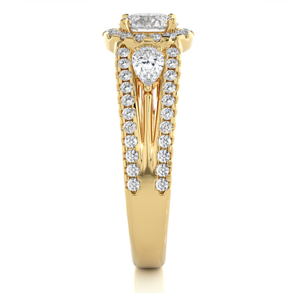 1.43 CT Pear Cut Top Grade Labgrown Diamond Ring Unique Delicate Stacking Wedding Ring Gift For Her