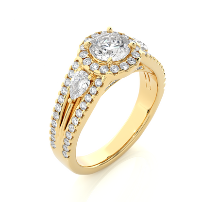 1.43 CT Pear Cut Top Grade Labgrown Diamond Ring Unique Delicate Stacking Wedding Ring Gift For Her - HIGHCARAT DIAMONDS