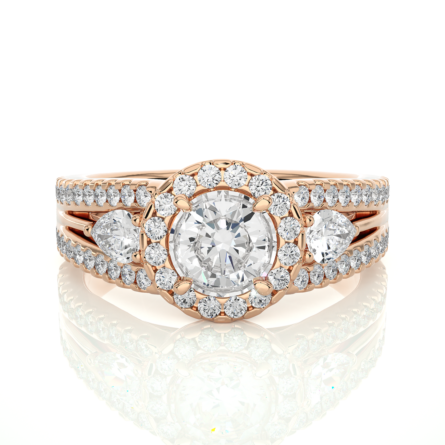 1.43 CT Pear Cut Top Grade Labgrown Diamond Ring Unique Delicate Stacking Wedding Ring Gift For Her - HIGHCARAT DIAMONDS