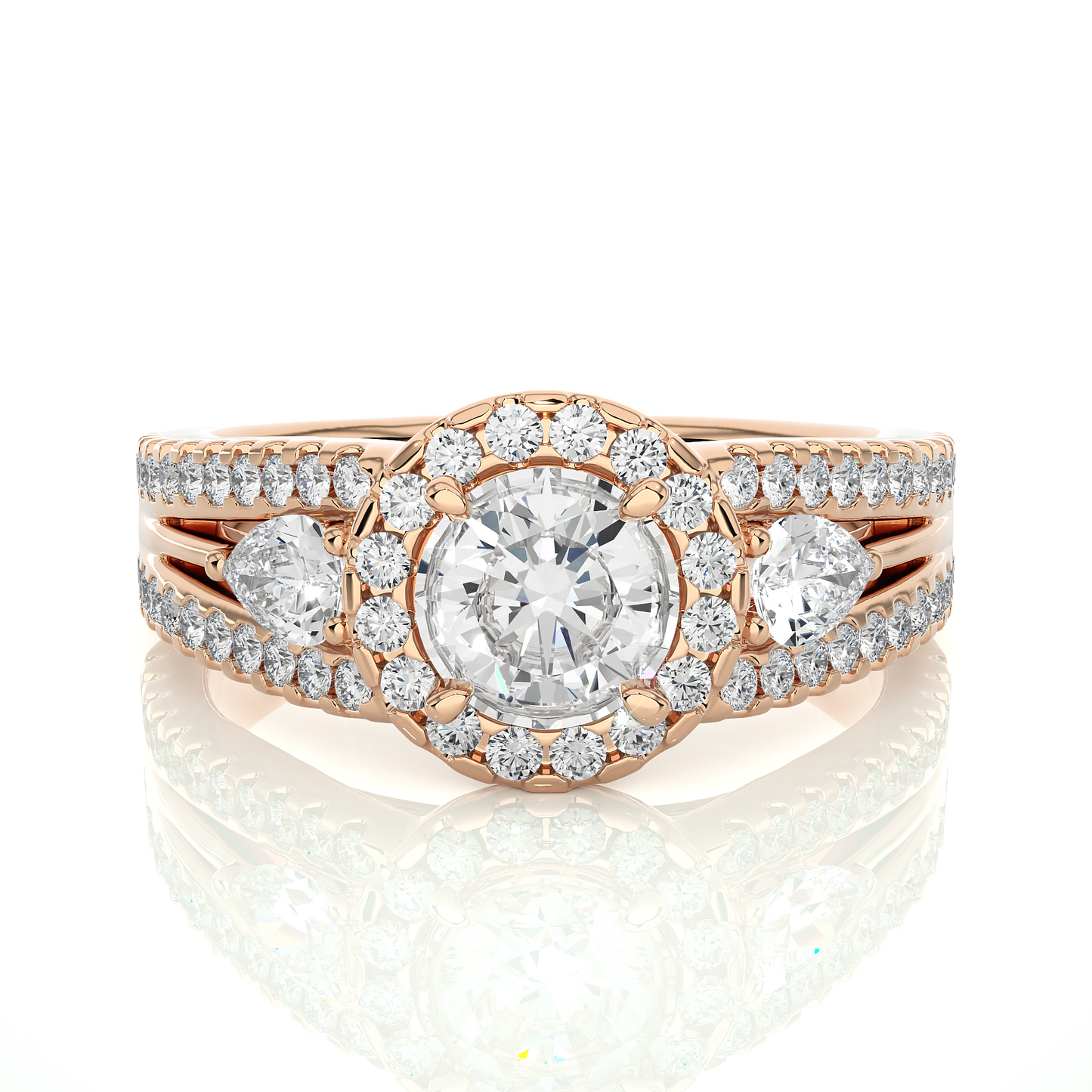 1.43 CT Pear Cut Top Grade Labgrown Diamond Ring Unique Delicate Stacking Wedding Ring Gift For Her - HIGHCARAT DIAMONDS