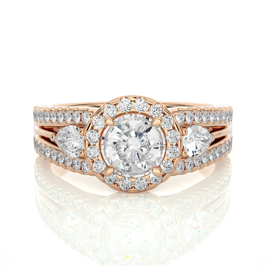 1.43 CT Pear Cut Top Grade Labgrown Diamond Ring Unique Delicate Stacking Wedding Ring Gift For Her - HIGHCARAT DIAMONDS