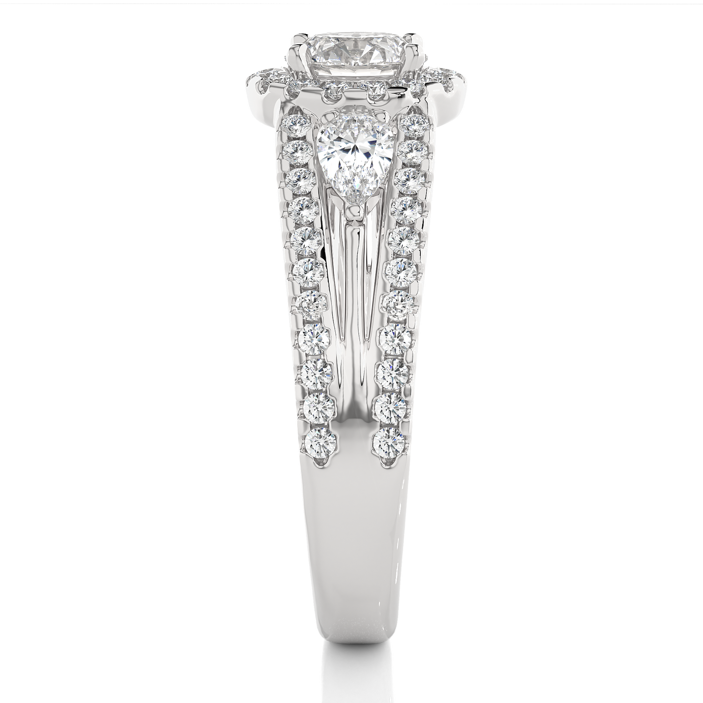 1.43 CT Pear Cut Top Grade Labgrown Diamond Ring Unique Delicate Stacking Wedding Ring Gift For Her - HIGHCARAT DIAMONDS