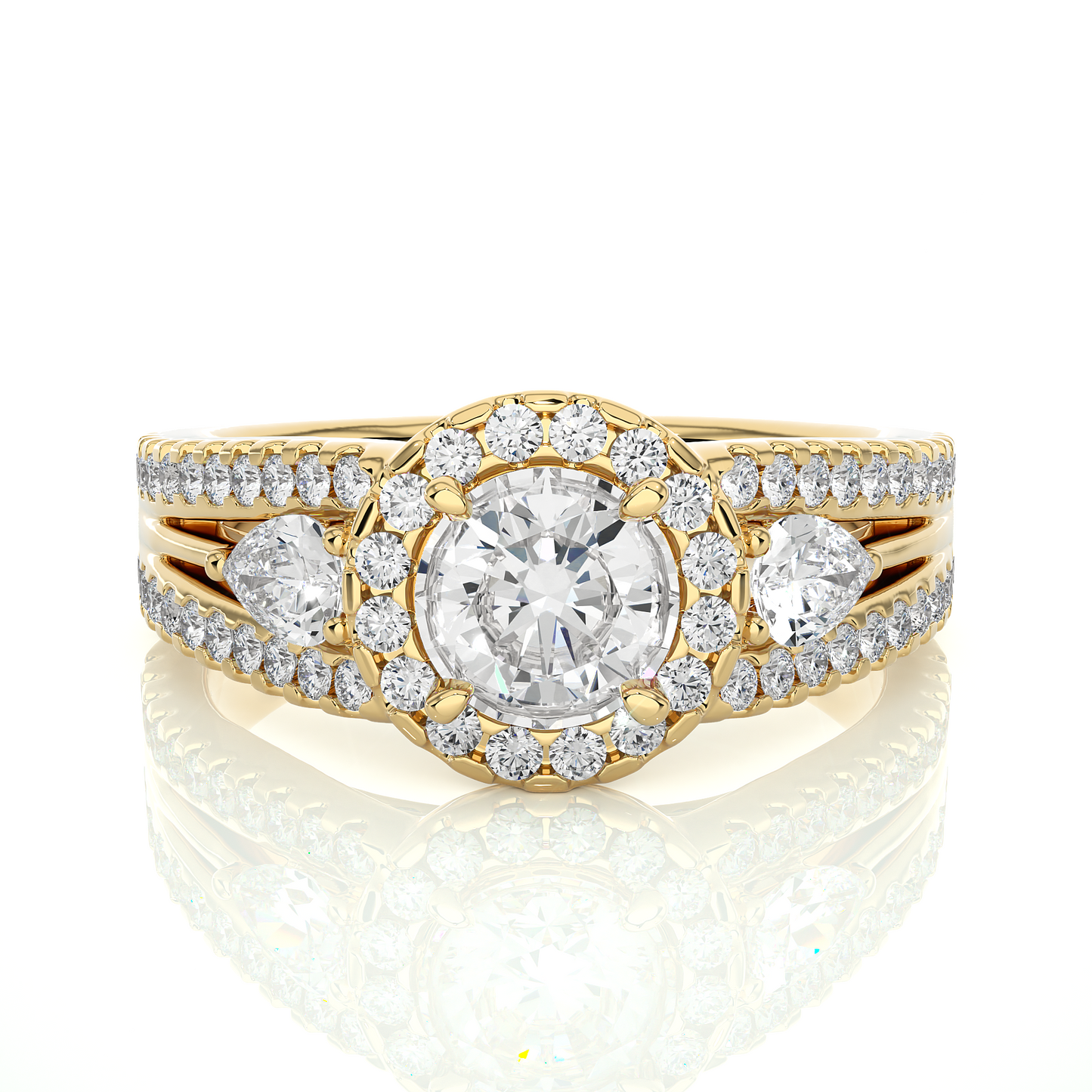 1.43 CT Pear Cut Top Grade Labgrown Diamond Ring Unique Delicate Stacking Wedding Ring Gift For Her - HIGHCARAT DIAMONDS