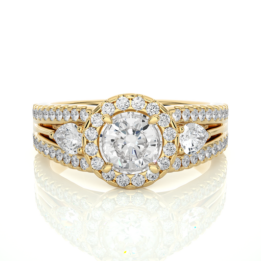 1.43 CT Pear Cut Top Grade Labgrown Diamond Ring Unique Delicate Stacking Wedding Ring Gift For Her - HIGHCARAT DIAMONDS