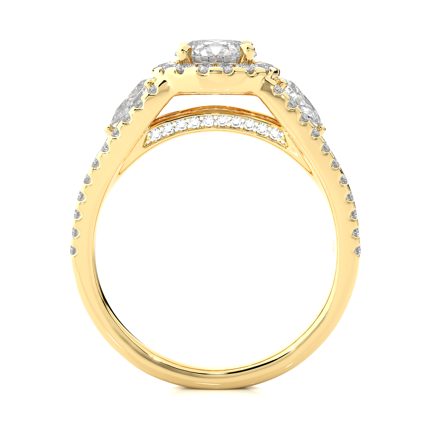 1.43 CT Pear Cut Top Grade Labgrown Diamond Ring Unique Delicate Stacking Wedding Ring Gift For Her - HIGHCARAT DIAMONDS