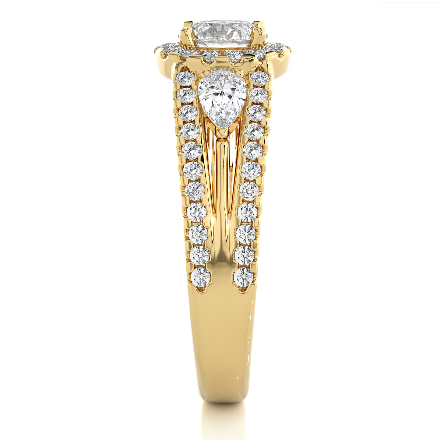 1.43 CT Pear Cut Top Grade Labgrown Diamond Ring Unique Delicate Stacking Wedding Ring Gift For Her - HIGHCARAT DIAMONDS
