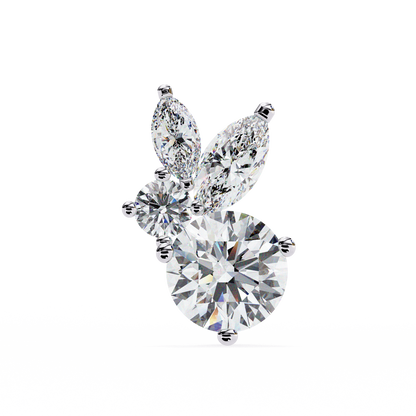 1.43Ct Round And Marquise Cut Diamond Unique Elegant Prong Set Cluster Stunning Dainty Stud Earring For Women's - HIGHCARAT DIAMONDS