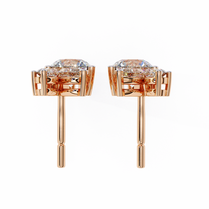 1.43Ct Round And Marquise Cut Diamond Unique Elegant Prong Set Cluster Stunning Dainty Stud Earring For Women's - HIGHCARAT DIAMONDS
