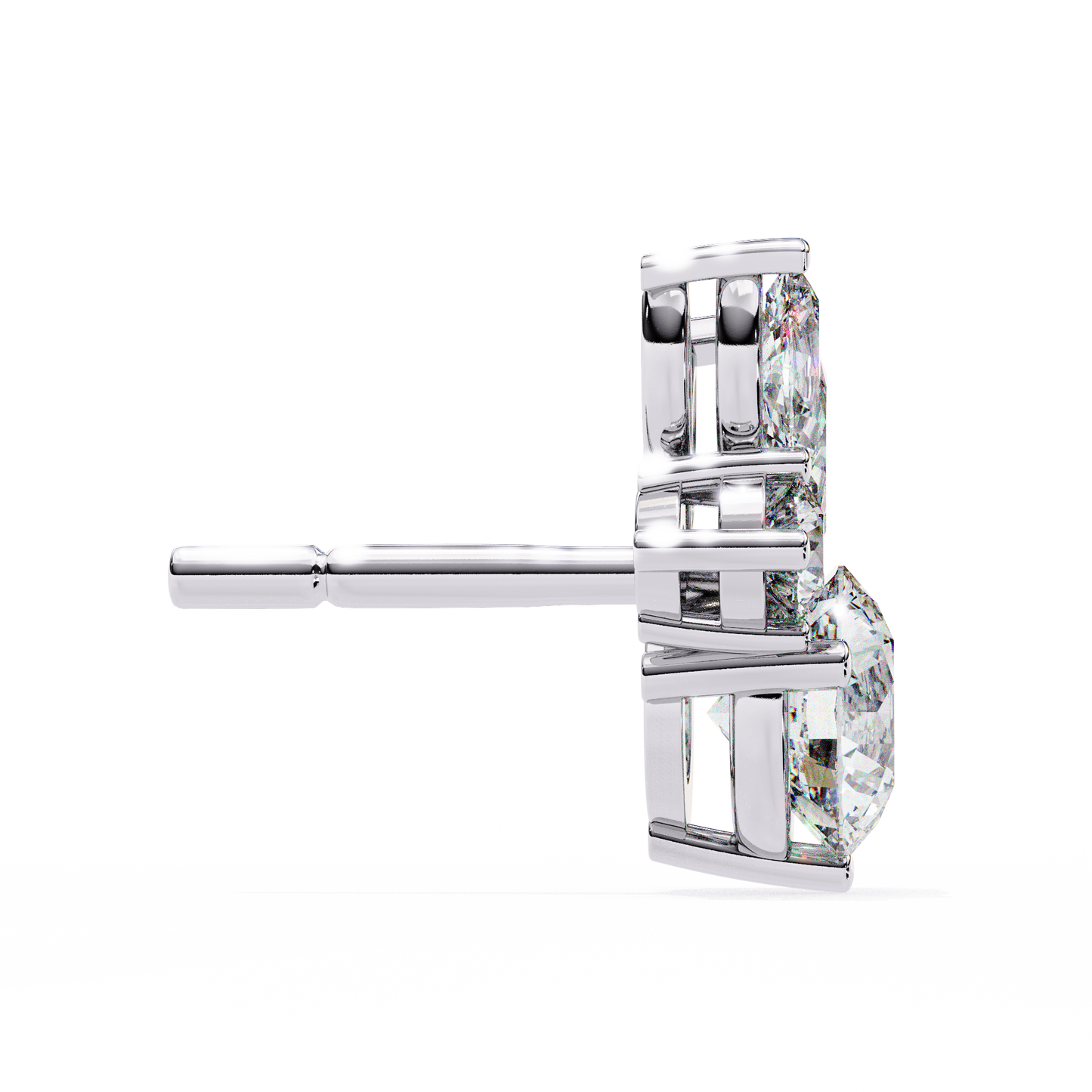 1.43Ct Round And Marquise Cut Diamond Unique Elegant Prong Set Cluster Stunning Dainty Stud Earring For Women's - HIGHCARAT DIAMONDS