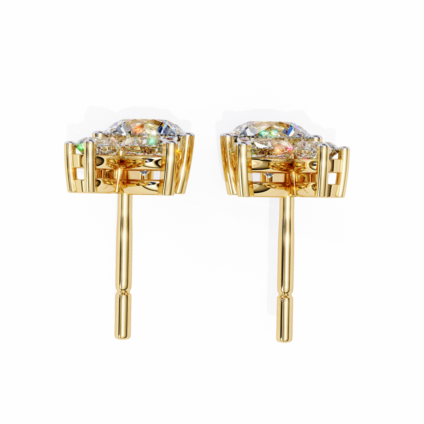 1.43Ct Round And Marquise Cut Diamond Unique Elegant Prong Set Cluster Stunning Dainty Stud Earring For Women's - HIGHCARAT DIAMONDS