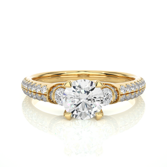 1.44 Carat Round Diamond Lab Grown Diamond Ring with Three Stones Diamond  Ring To Her birthday - HIGHCARAT DIAMONDS