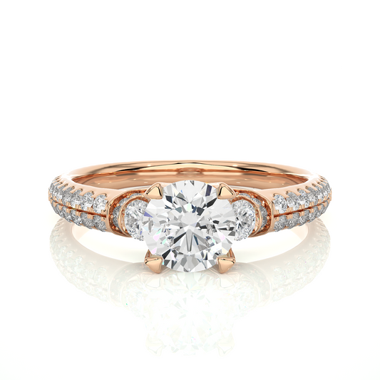 1.44 Carat Round Diamond Lab Grown Diamond Ring with Three Stones Diamond  Ring To Her birthday