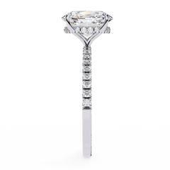 1.44 Ct Oval & Round Cut  Lab Grown Stunning Pave Set Solitaire Ring Dainty Women's Jewelry - HIGHCARAT DIAMONDS