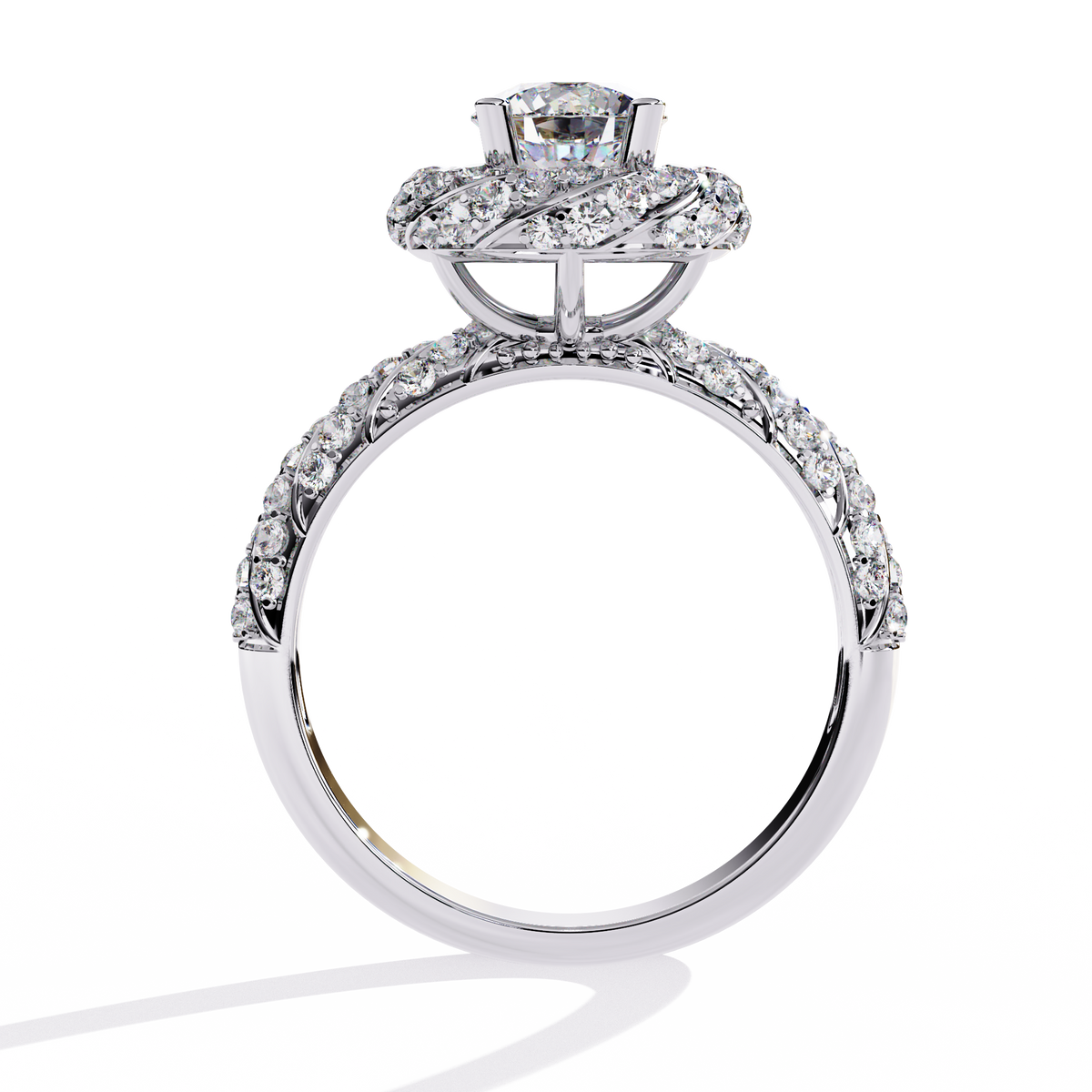 Round Cut 1.44Ct Lab Grown Diamond Halo Style Art Deco Elegant Statement Annivrasry Ring Gift For Her - HIGHCARAT DIAMONDS