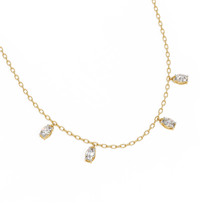 1.45 Carat Oval Cut Lab Grown Diamond 10K Solid Rose Gold Unique Vintage Party Wear Necklace Gift for Her Birthday - HIGHCARAT DIAMONDS