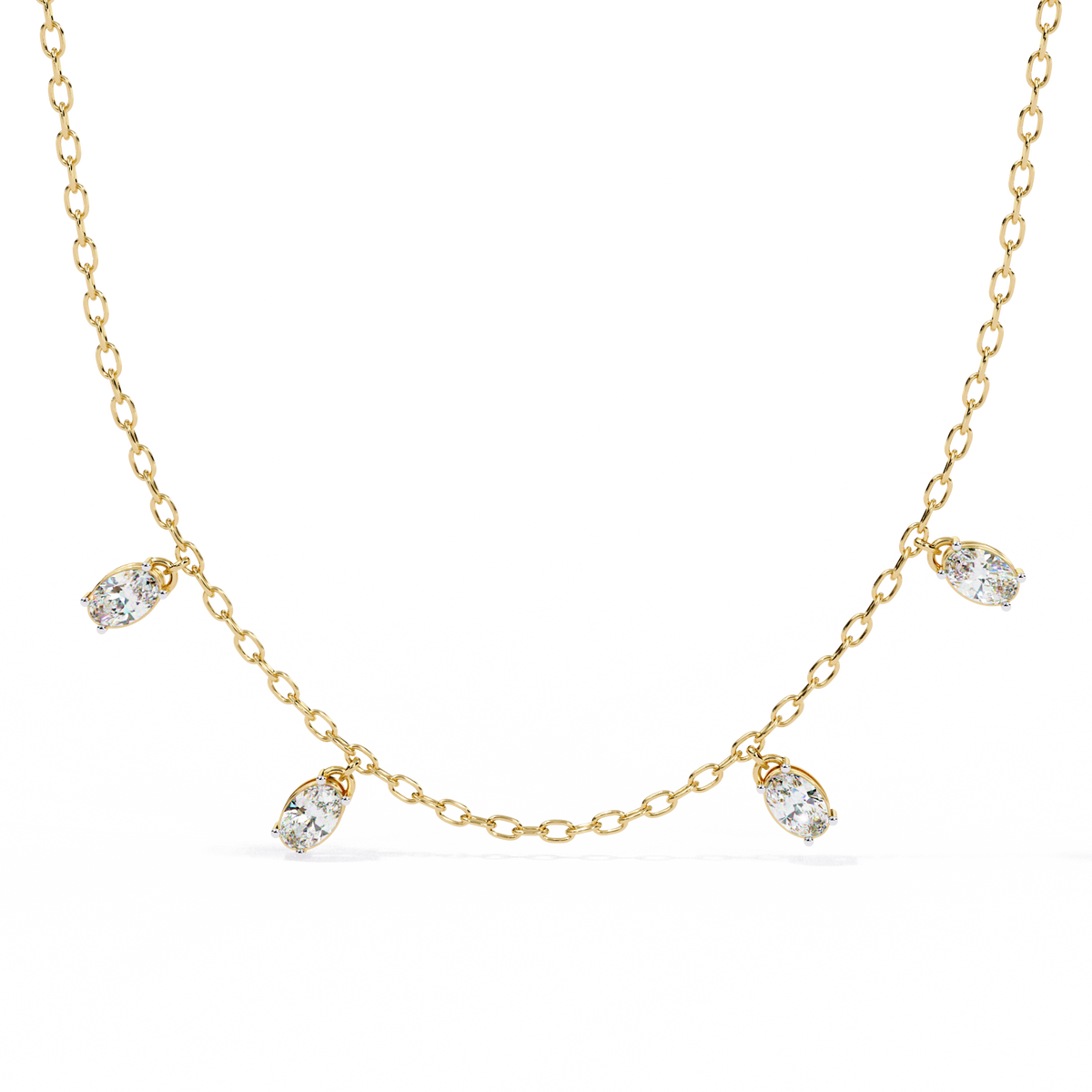 1.45 Carat Oval Cut Lab Grown Diamond 10K Solid Rose Gold Unique Vintage Party Wear Necklace Gift for Her Birthday - HIGHCARAT DIAMONDS