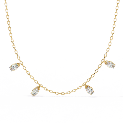 1.45 Carat Oval Cut Lab Grown Diamond 10K Solid Rose Gold Unique Vintage Party Wear Necklace Gift for Her Birthday - HIGHCARAT DIAMONDS