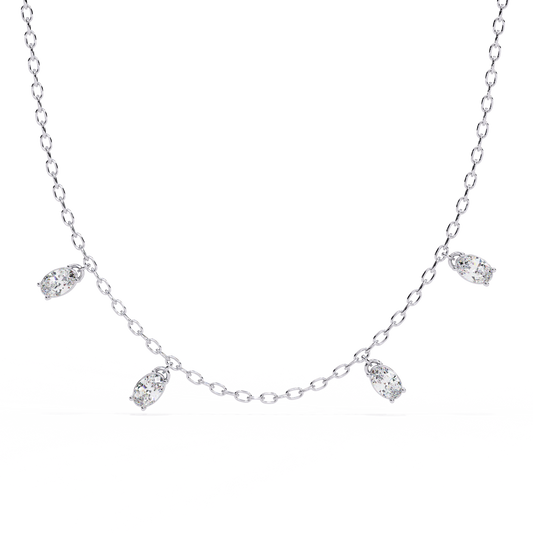 1.45 Carat Oval Cut Lab Grown Diamond 10K Solid Rose Gold Unique Vintage Party Wear Necklace Gift for Her Birthday - HIGHCARAT DIAMONDS