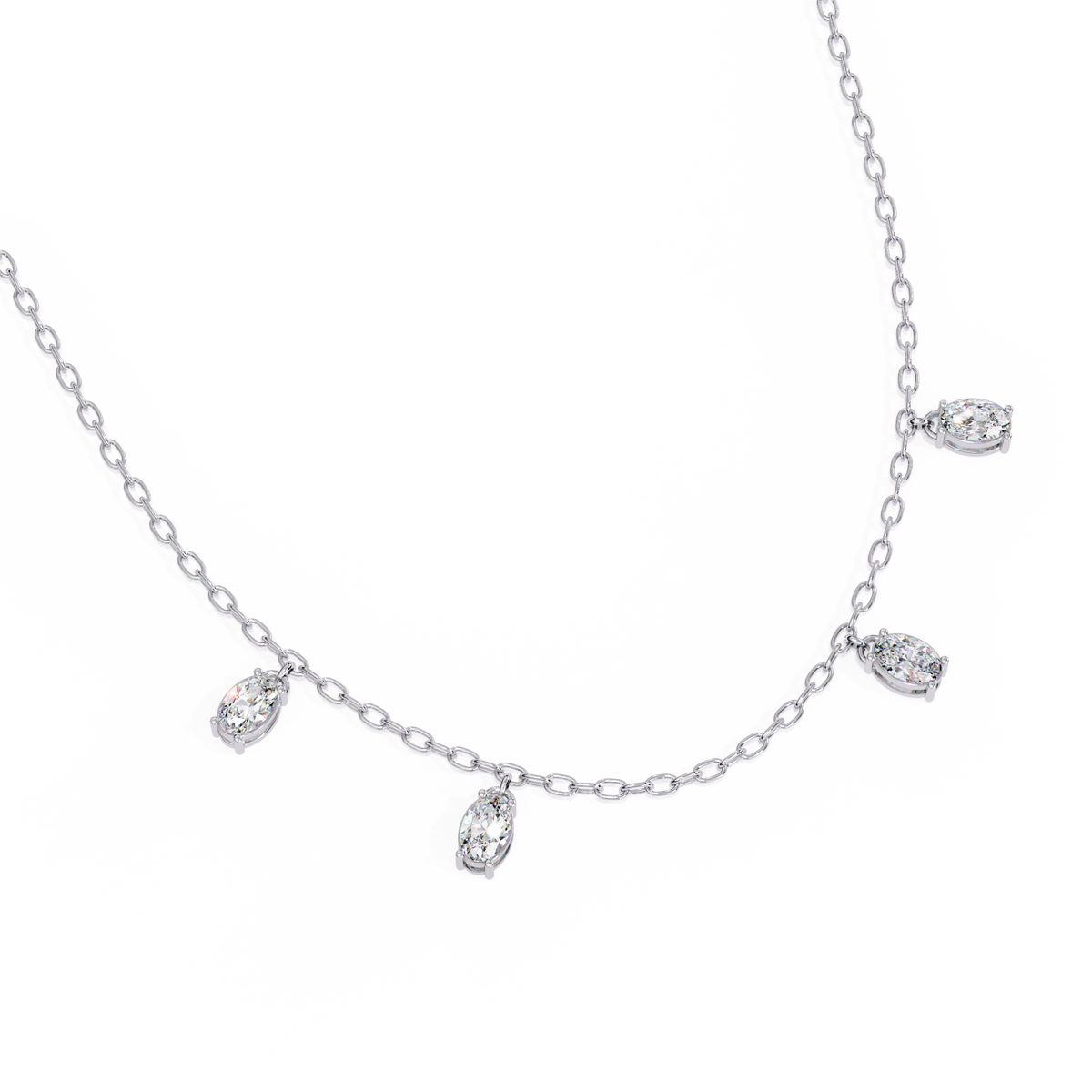 1.45 Carat Oval Cut Lab Grown Diamond 10K Solid Rose Gold Unique Vintage Party Wear Necklace Gift for Her Birthday - HIGHCARAT DIAMONDS