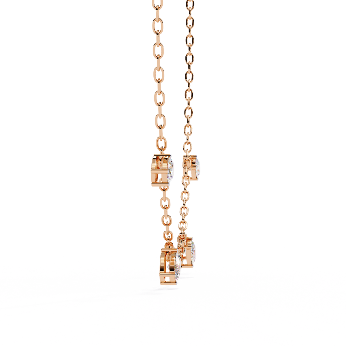 1.45 Carat Oval Cut Lab Grown Diamond 10K Solid Rose Gold Unique Vintage Party Wear Necklace Gift for Her Birthday - HIGHCARAT DIAMONDS