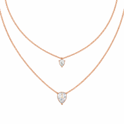 1.46 Ct Pear Cut Lab Grown Diamond Solitaire Unique  Statement Cluster Classic Necklace For birthday - HIGHCARAT DIAMONDS