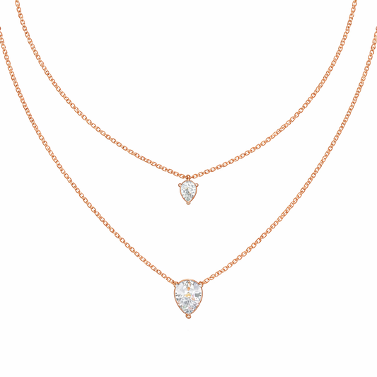 1.46 Ct Pear Cut Lab Grown Diamond Solitaire Unique  Statement Cluster Classic Necklace For birthday - HIGHCARAT DIAMONDS