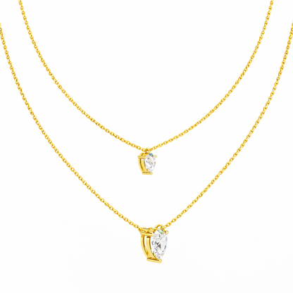 1.46 Ct Pear Cut Lab Grown Diamond Solitaire Unique  Statement Cluster Classic Necklace For birthday - HIGHCARAT DIAMONDS