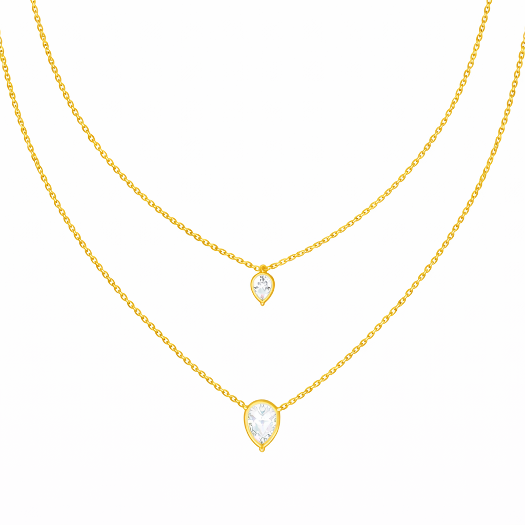 1.46 Ct Pear Cut Lab Grown Diamond Solitaire Unique  Statement Cluster Classic Necklace For birthday - HIGHCARAT DIAMONDS