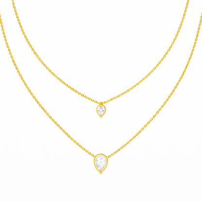 1.46 Ct Pear Cut Lab Grown Diamond Solitaire Unique  Statement Cluster Classic Necklace For birthday - HIGHCARAT DIAMONDS