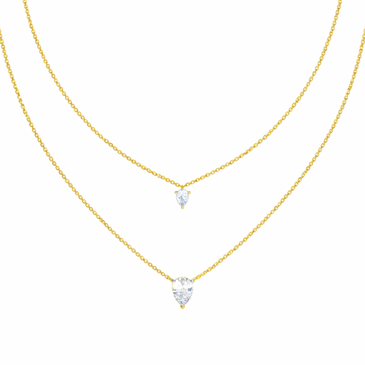 1.46 Ct Pear Cut Lab Grown Diamond Solitaire Unique  Statement Cluster Classic Necklace For birthday - HIGHCARAT DIAMONDS
