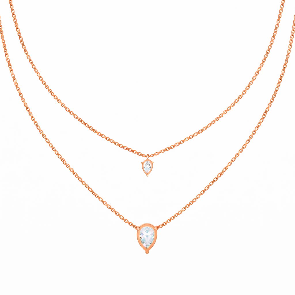 1.46 Ct Pear Cut Lab Grown Diamond Solitaire Unique  Statement Cluster Classic Necklace For birthday - HIGHCARAT DIAMONDS