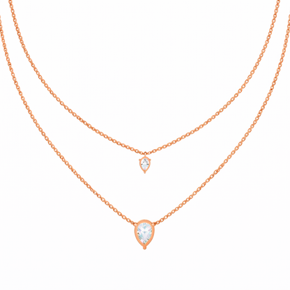1.46 Ct Pear Cut Lab Grown Diamond Solitaire Unique  Statement Cluster Classic Necklace For birthday - HIGHCARAT DIAMONDS