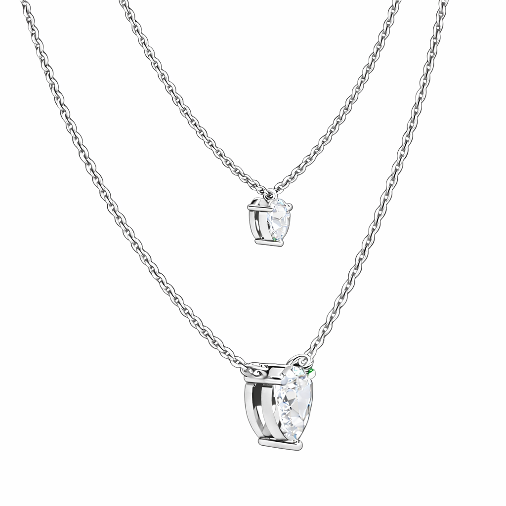 1.46 Ct Pear Cut Lab Grown Diamond Solitaire Unique  Statement Cluster Classic Necklace For birthday - HIGHCARAT DIAMONDS