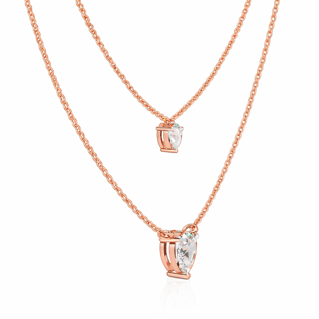 1.46 Ct Pear Cut Lab Grown Diamond Solitaire Unique  Statement Cluster Classic Necklace For birthday - HIGHCARAT DIAMONDS