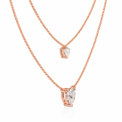 1.46 Ct Pear Cut Lab Grown Diamond Solitaire Unique  Statement Cluster Classic Necklace For birthday - HIGHCARAT DIAMONDS