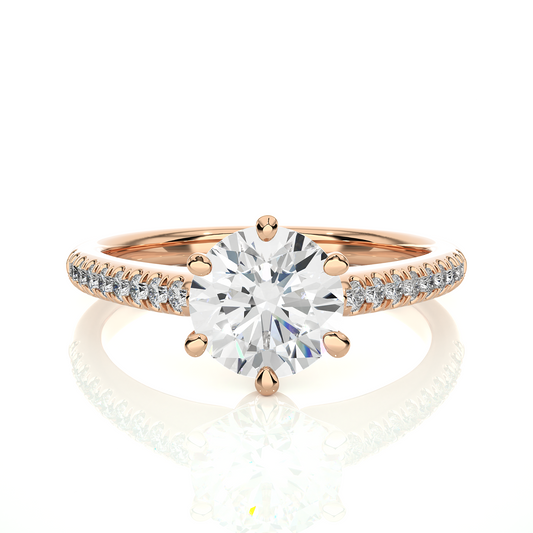 1.47 Carat Round Shaped Diamond Ring ,14K Solid Gold Luxury Diamond fabulous Ring For Her - HIGHCARAT DIAMONDS
